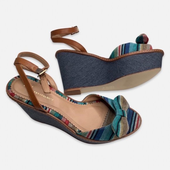 ANTHROPOLOGIE size 9M ani platform peep toe wedge heels NWOT - Picture 1 of 6